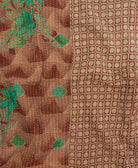 Kantha quilt throw featuring traditional kantha hand stitching