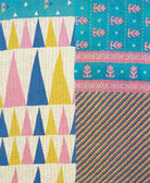 Kantha quilt throw featuring traditional kantha hand stitching