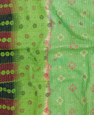 Kantha quilt throw featuring traditional kantha hand stitching