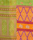 Kantha quilt throw featuring traditional kantha hand stitching