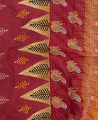 Kantha quilt throw featuring traditional kantha hand stitching