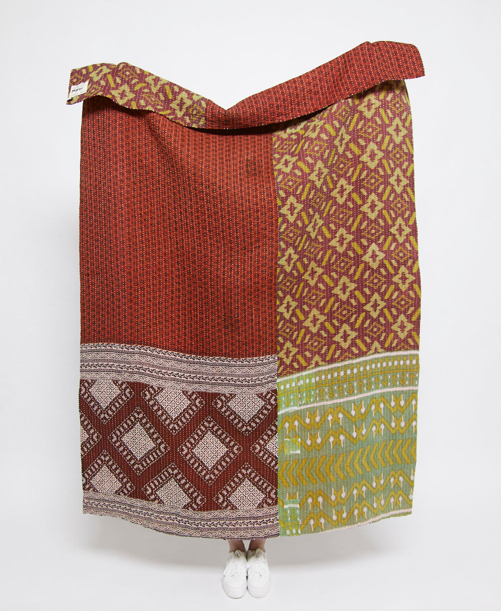 Artisan made kantha quilt throw  