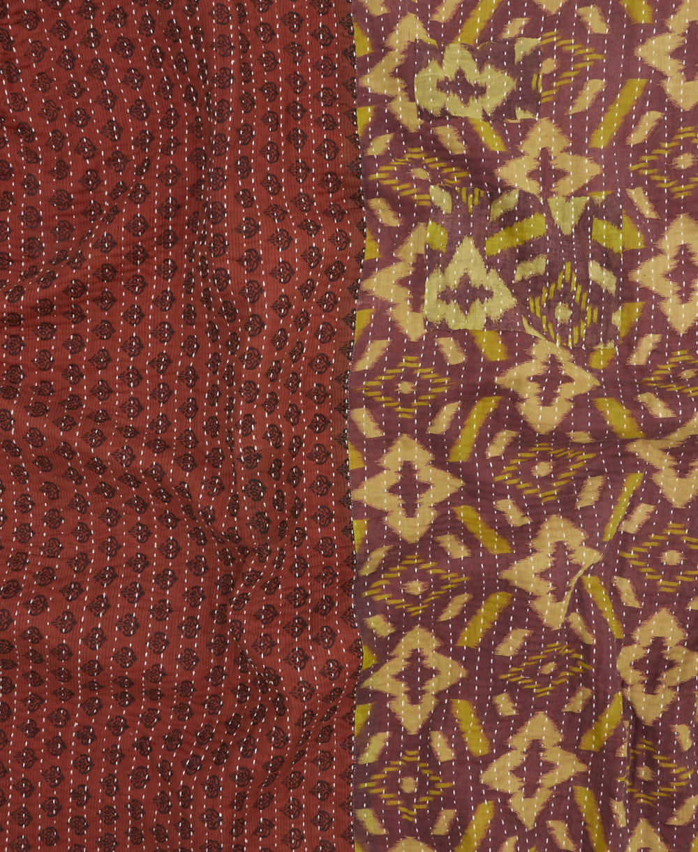 Kantha quilt throw made of recycled vintage saris