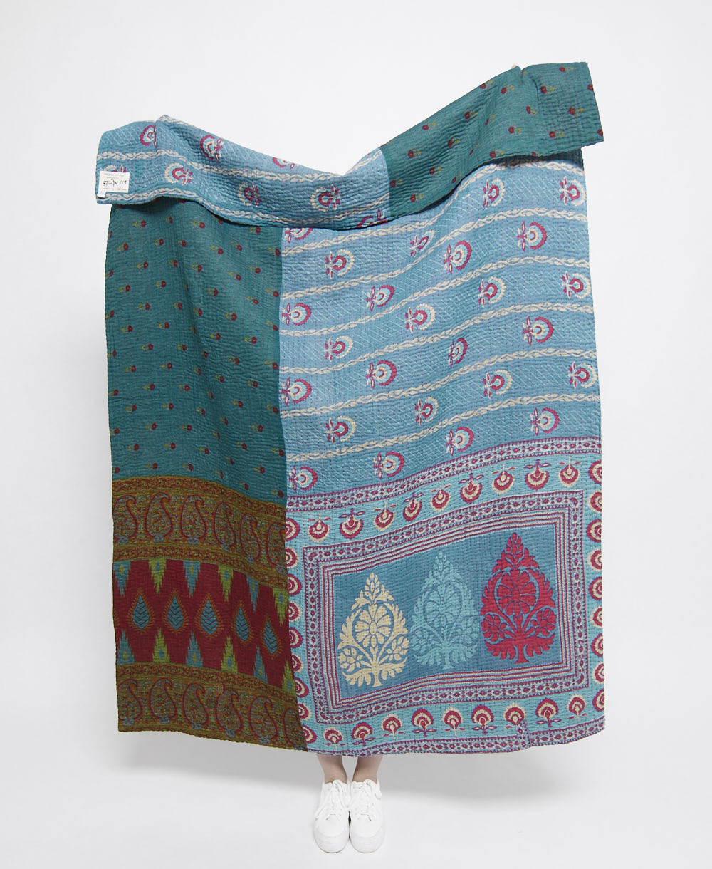 Artisan made kantha quilt throw  