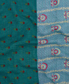 Kantha quilt throw featuring traditional kantha hand stitching