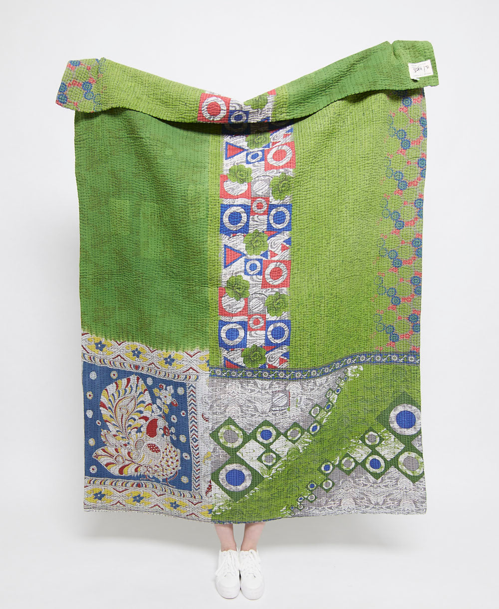 Artisan made kantha quilt throw  