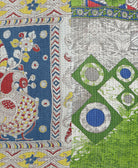 Kantha quilt throw made of recycled vintage saris