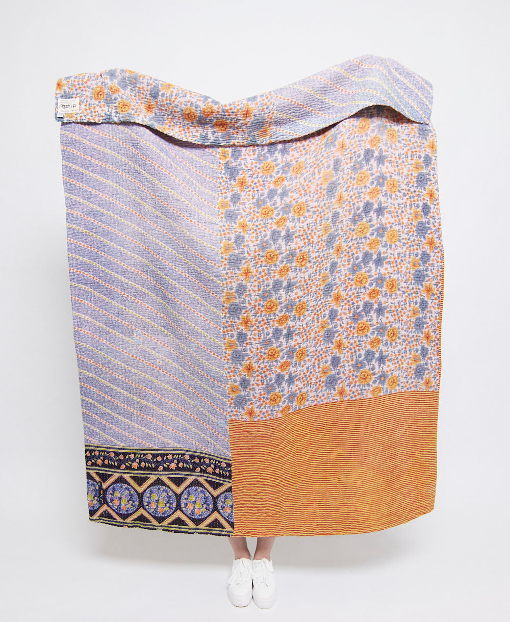 Artisan made kantha quilt throw  