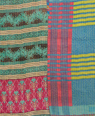 Kantha quilt throw made of recycled vintage saris