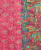 Kantha quilt throw featuring traditional kantha hand stitching