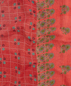 Kantha quilt throw made of recycled vintage saris