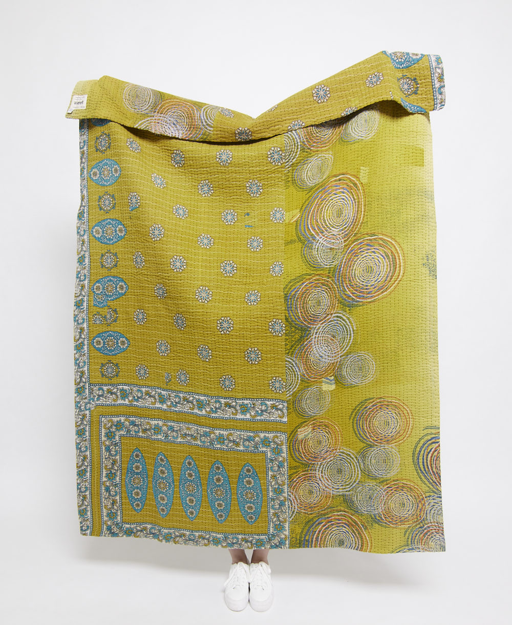 Artisan made kantha quilt throw  