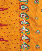 Kantha quilt throw featuring traditional kantha hand stitching