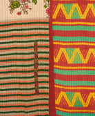 Kantha quilt throw made of recycled vintage saris