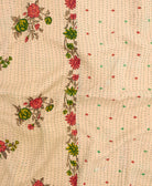 Kantha quilt throw featuring traditional kantha hand stitching