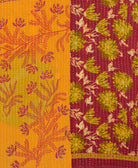 Kantha quilt throw featuring traditional kantha hand stitching