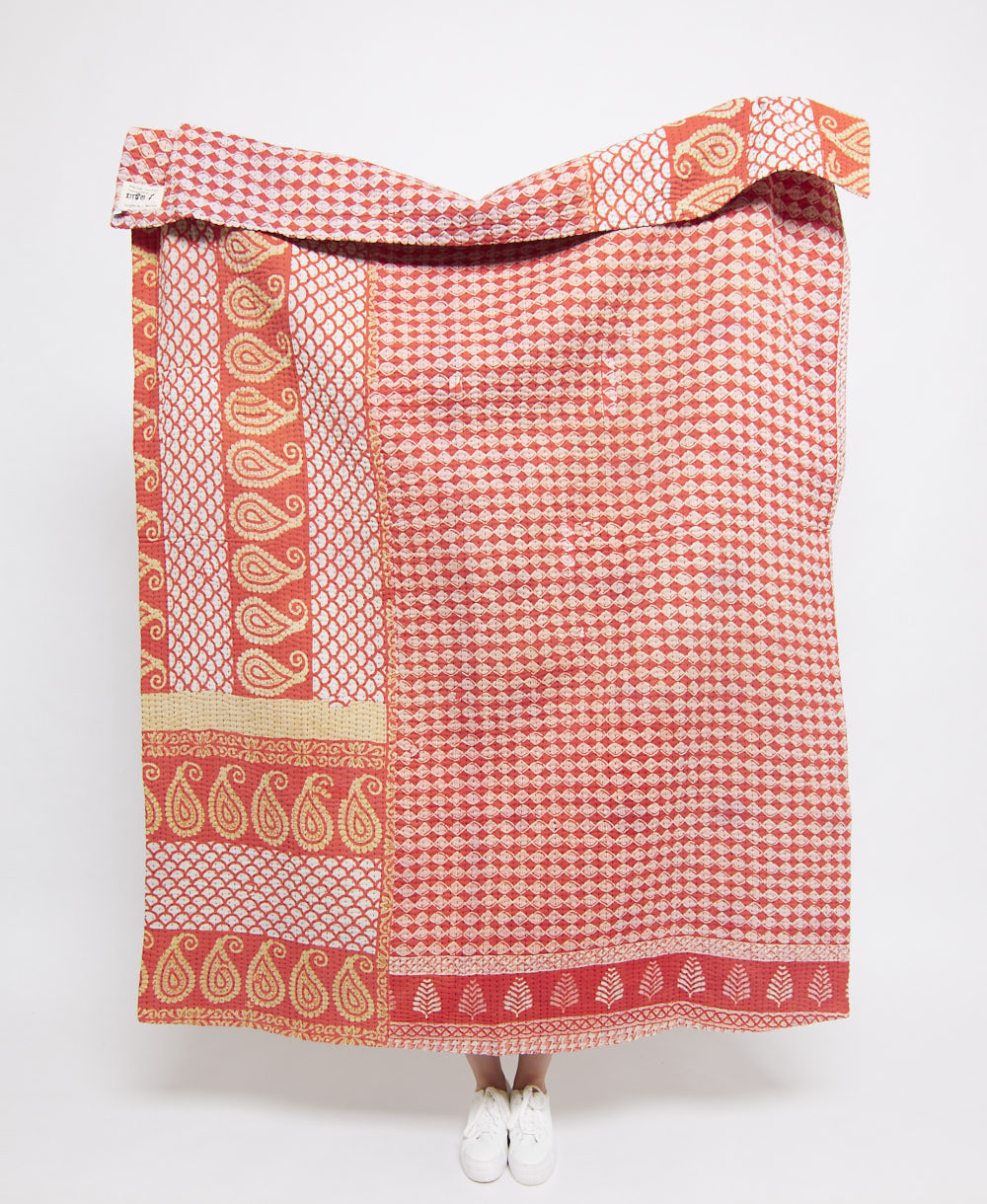 Artisan made kantha quilt throw  
