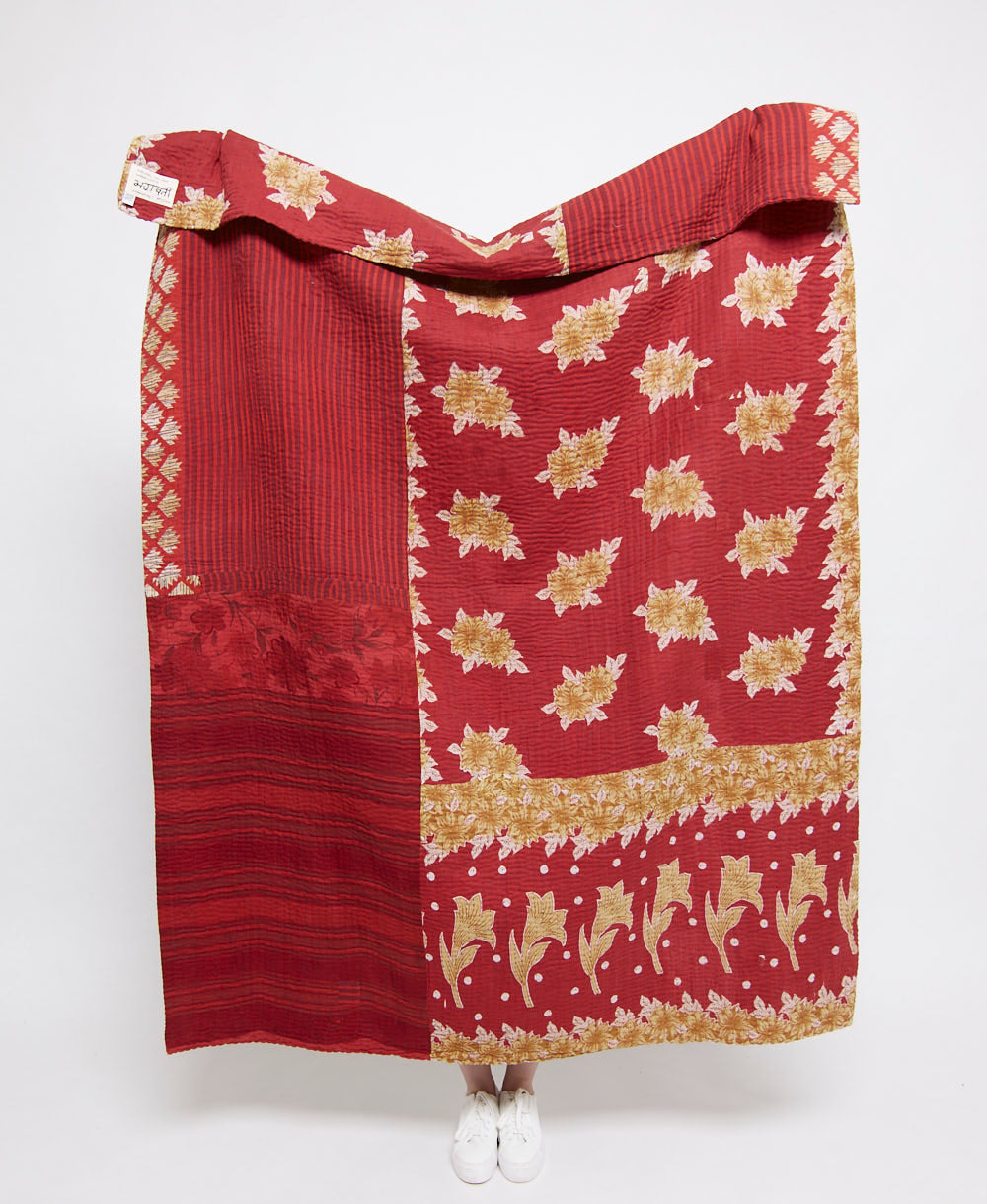 Artisan made kantha quilt throw  