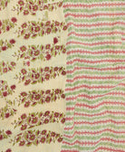 Kantha quilt throw featuring traditional kantha hand stitching