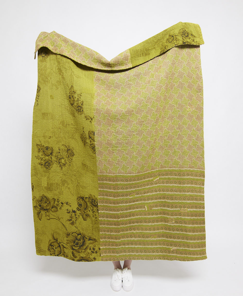 Artisan made kantha quilt throw  