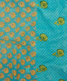 Kantha quilt throw made of recycled vintage saris