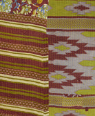 Kantha quilt throw featuring traditional kantha hand stitching