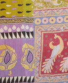 Kantha quilt throw featuring traditional kantha hand stitching