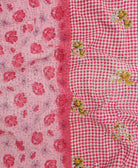 Kantha quilt throw made of recycled vintage saris