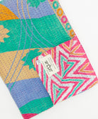 Kantha quilt throw featuring traditional kantha hand stitching