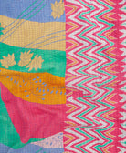 Kantha quilt throw made of recycled vintage saris