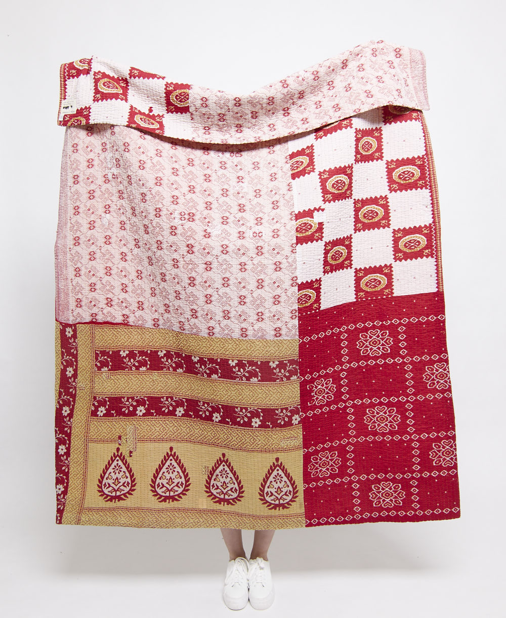 Artisan made kantha quilt throw  