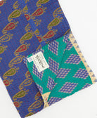 Kantha quilt throw featuring traditional kantha hand stitching