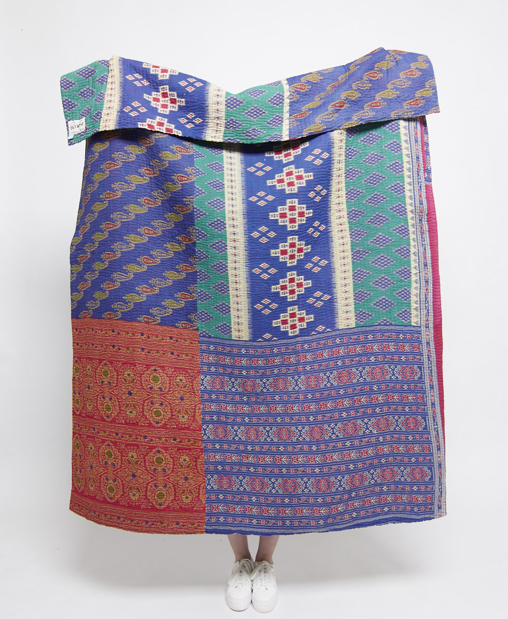 Artisan made kantha quilt throw  
