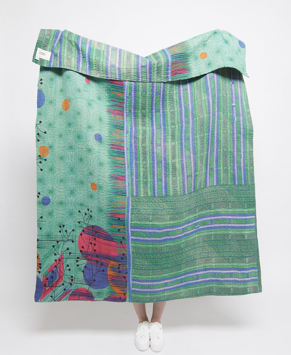 Artisan made kantha quilt throw  