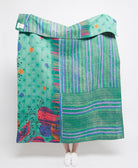 Artisan made kantha quilt throw  