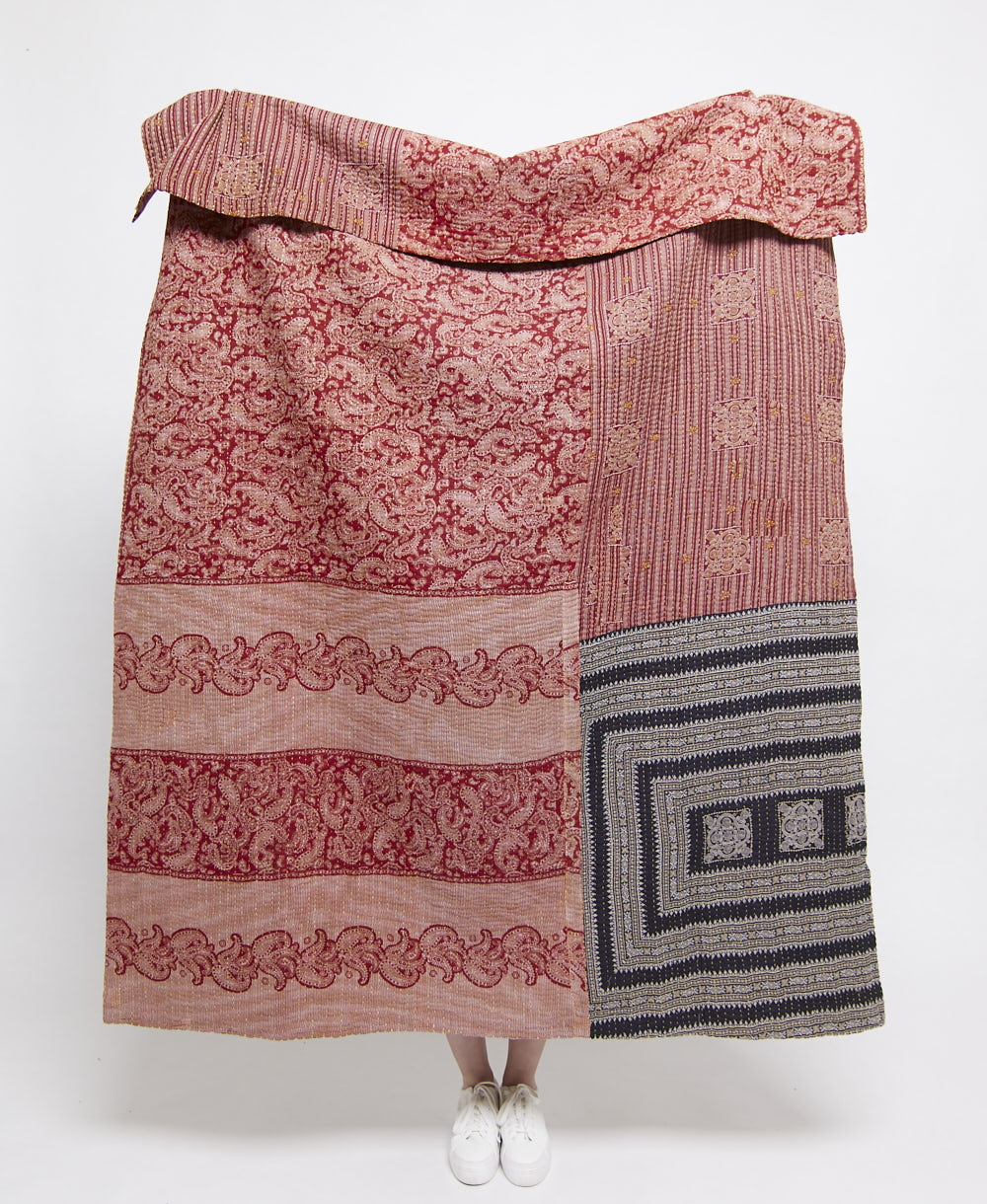 Artisan made kantha quilt throw  