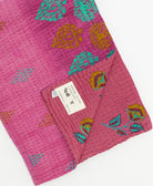 Kantha quilt throw featuring traditional kantha hand stitching