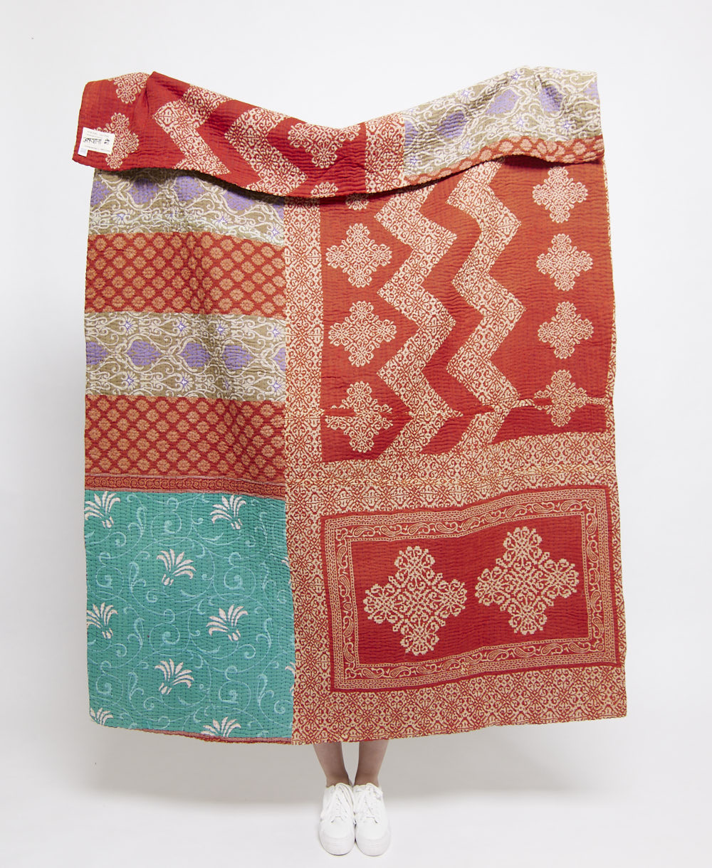 Artisan made kantha quilt throw  