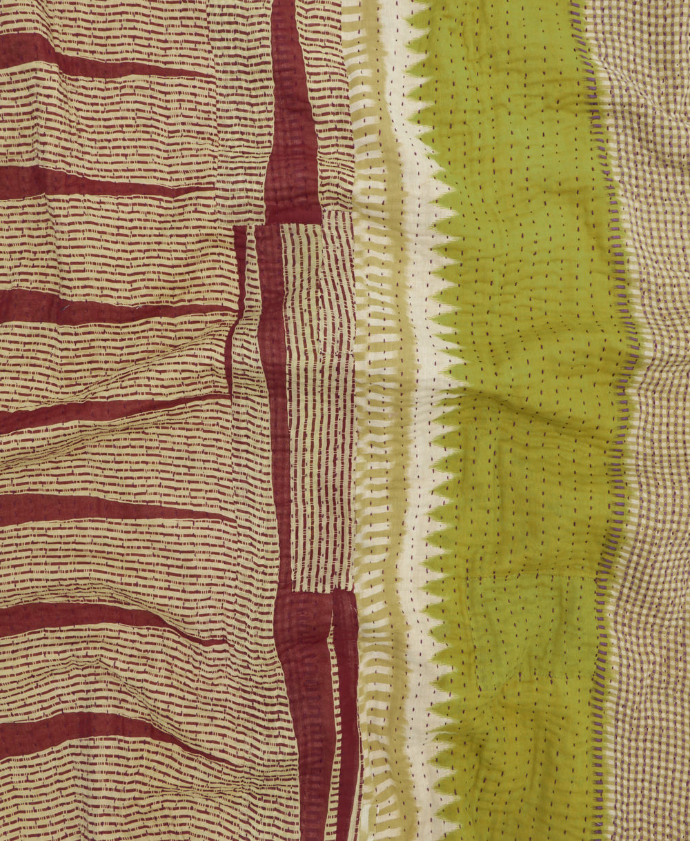 Kantha quilt throw made of recycled vintage saris