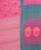 Kantha quilt throw made of recycled vintage saris