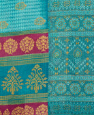Kantha quilt throw made of recycled vintage saris
