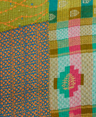 Kantha quilt throw made of recycled vintage saris