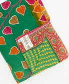 Kantha quilt throw featuring traditional kantha hand stitching