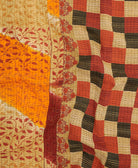 Kantha quilt throw made of recycled vintage saris