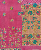 Kantha quilt throw made of recycled vintage saris