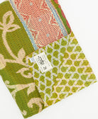 Kantha quilt throw featuring traditional kantha hand stitching