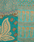 Kantha quilt throw made of recycled vintage saris