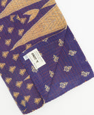 Kantha quilt throw featuring traditional kantha hand stitching