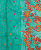 Kantha quilt throw made of recycled vintage saris