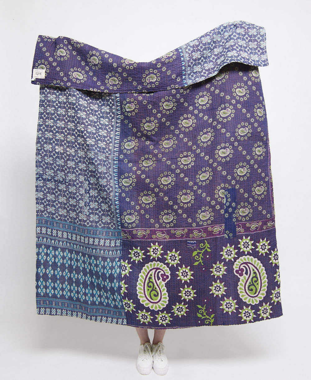 Artisan made kantha quilt throw  